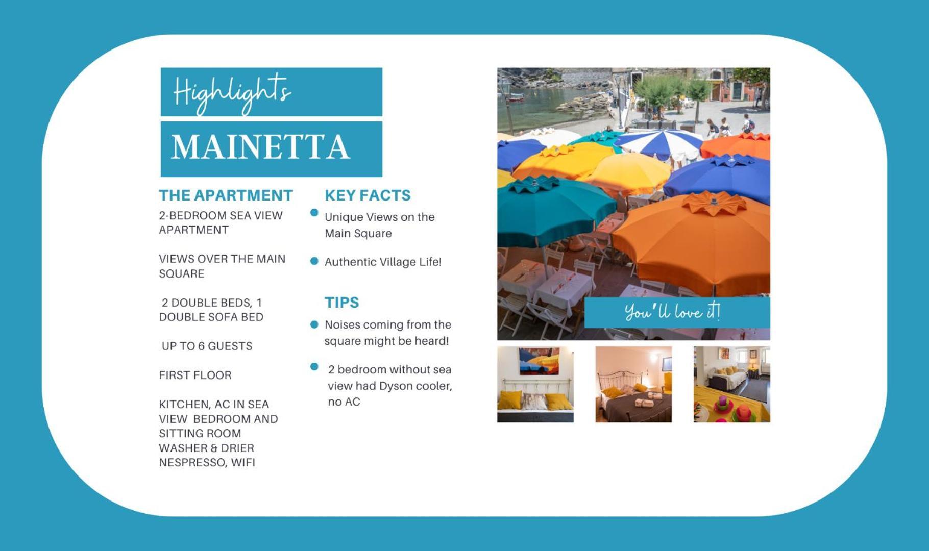 Mainetta Sea View Apartment With Ac Vernazza Exterior foto